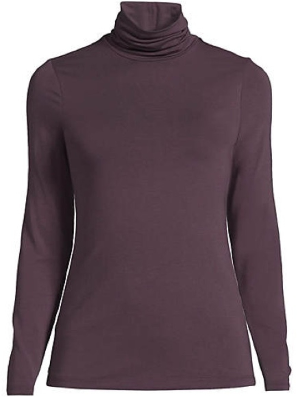 Lands End Lightweight Fitted Long Sleeve Turtleneck / black currant / small